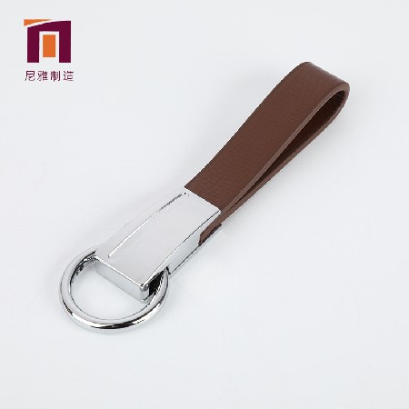 男女士汽車(chē)鑰匙扣掛件皮革金屬禮品活動(dòng)小禮品刻字logo加工