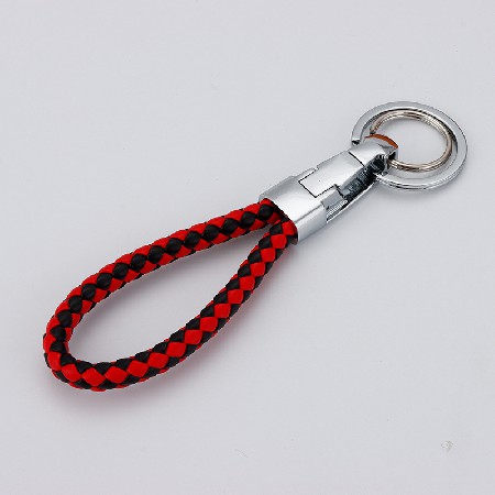 New Leather Rope Metal Keychain Car Accessories Creative Gift Leather Rope Keychain Can Be Used as a Logo